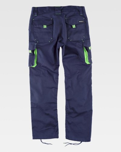 Pantalone multitasche con rinforzi e rifrangente