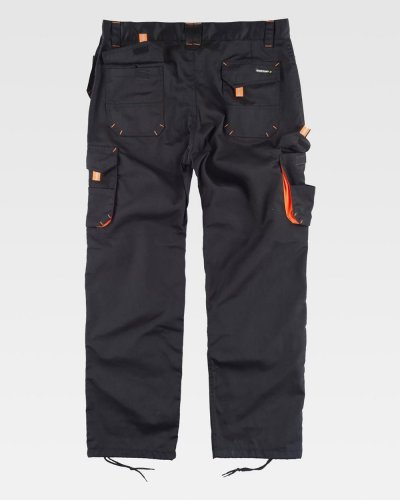 Pantalone multitasche con rinforzi e rifrangente