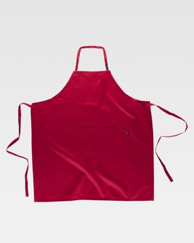 Grembiule lungo con pettorina con 2 tasche RED
