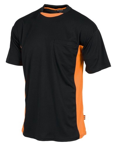 T-shirt  da lavoro bicolore Nero / Arancio
