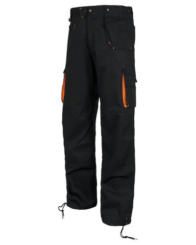 Pantalone multitasche con rinforzi e rifrangente BLACK