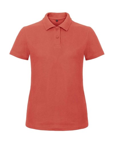 Polo donna Pique B&C Collection Pixel Coral
