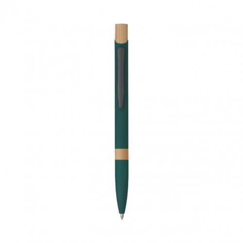 Penna sfera soft touch in alluminio e bamboo
