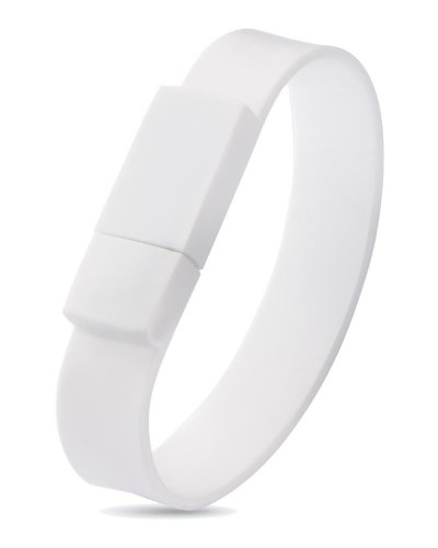 Silicone wrist band USB 8Gb Bianco
