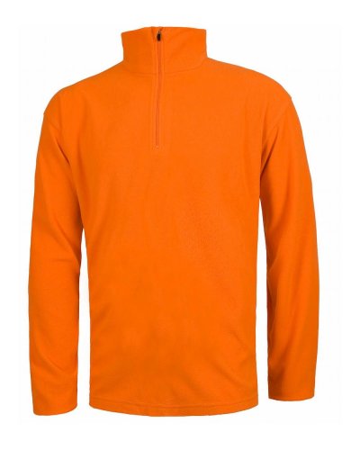Maglione pile da lavoro mezza zip ORANGE FLUO