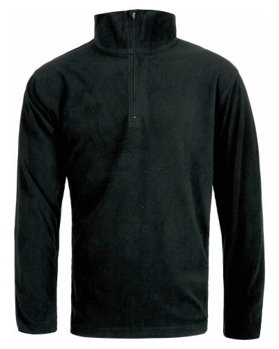 Maglione pile da lavoro mezza zip BLACK