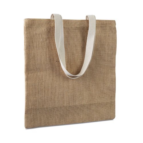 JUHU Shopper in juta naturale 38x40 cm, manici cotone, OEKO-TEX®
