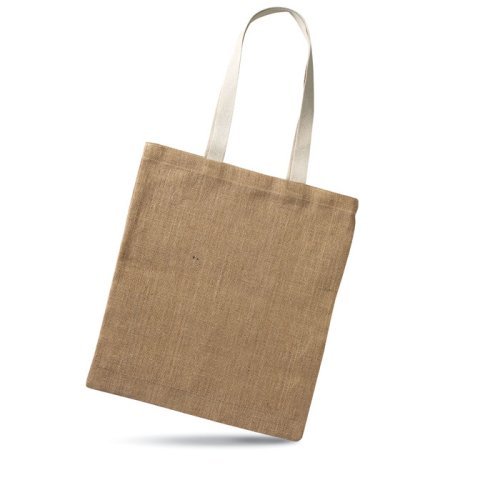 JUHU Shopper in juta naturale 38x40 cm, manici cotone, OEKO-TEX®