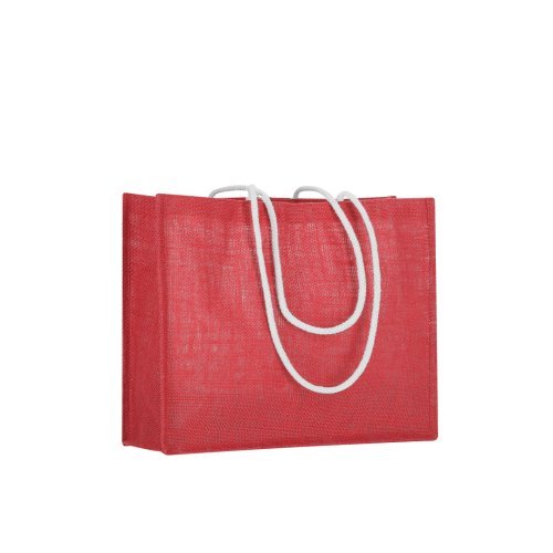 Hintol Borsa in Juta Colorata 44,5x35 cm Manici Cotone Resistenti
