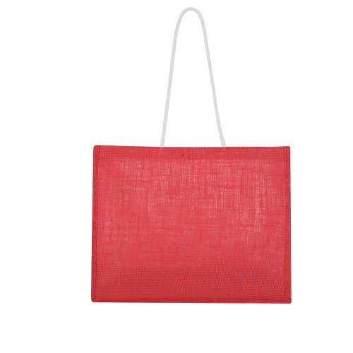 Hintol Borsa in Juta Colorata 44,5x35 cm Manici Cotone Resistenti