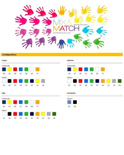 Penna a sfera Clic Stic Mix & Match