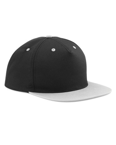 Cappellino 5 pannelli visiera in contrasto Black/Light grey