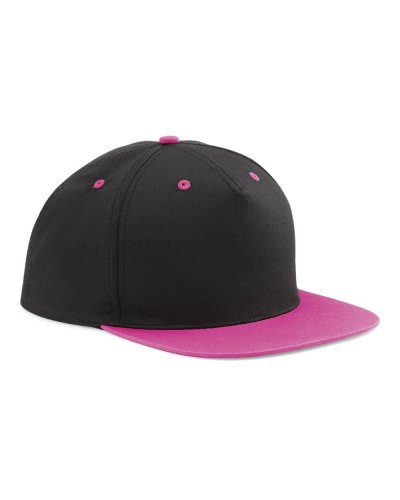 Cappellino 5 pannelli visiera in contrasto Black/fucsia