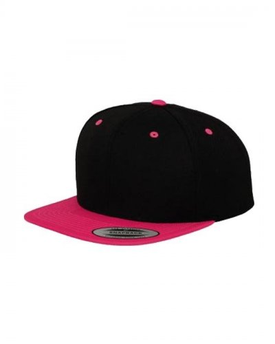 Cappellino bicolore con chiusura a scatto Classic Black/Neon Pink