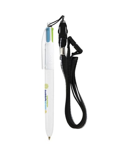 Penna a sfera 4 Colours Fashion Lanyard Bianco