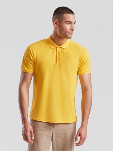 Polo  bianca, manica corta, 65% poliestere 35% cotone