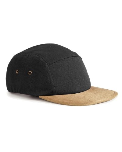 Cappellino visiera scamosciata 5 pannelli Black