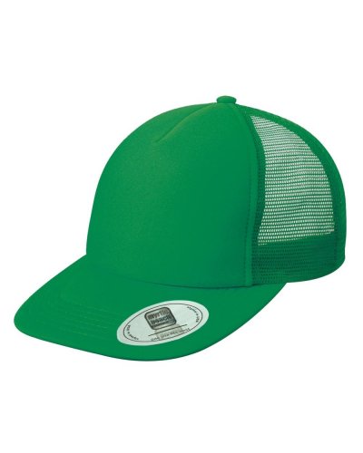 5 Panel Flat Peak Cap Green