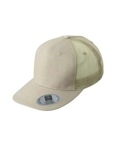 6 Panel Flat Peak Cap Khaki