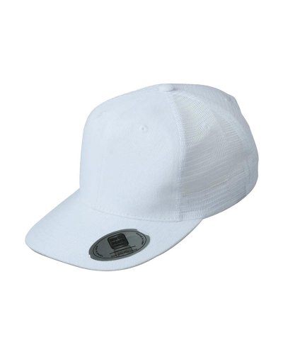 6 Panel Flat Peak Cap White