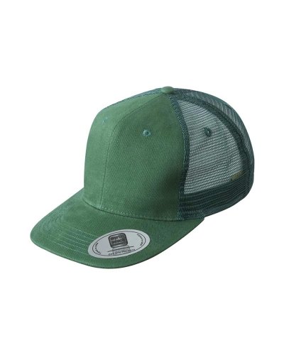 6 Panel Flat Peak Cap Dark Green