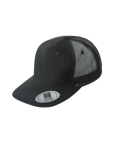6 Panel Flat Peak Cap Black