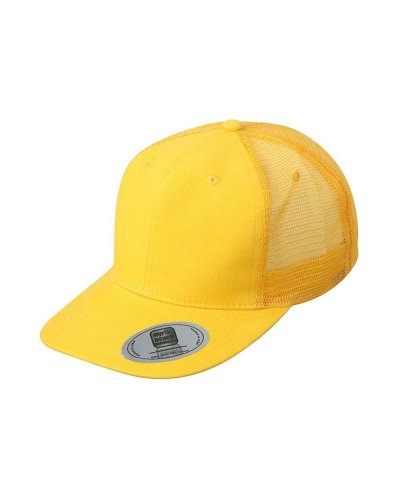 6 Panel Flat Peak Cap Gold Yellow