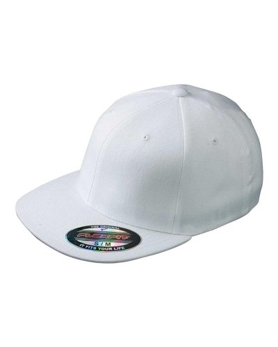 Flexfit Flat Peak Cap White