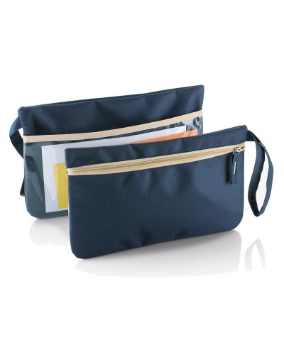 Porta documenti da viaggio Berlino Blu Navy / Beige