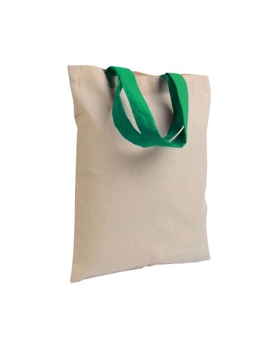 Shopper in cotone manici corti colorati da 135 gr Verde