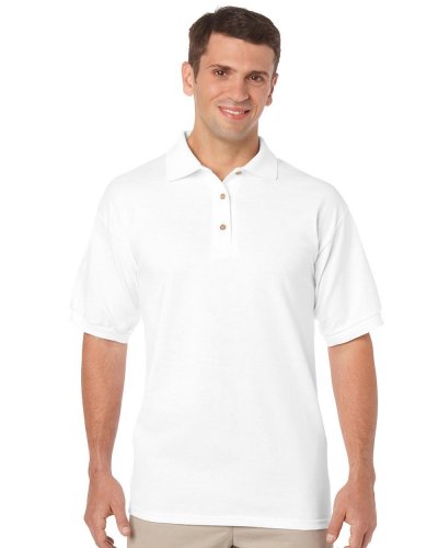 Polo uomo Jersey Gildan DryBlend Bianco