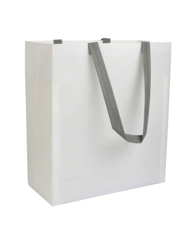 Borsa shopping in TNT laminato Bianco