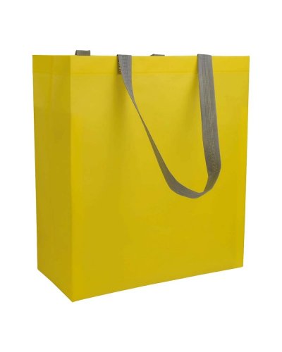 Borsa shopping in TNT laminato Giallo