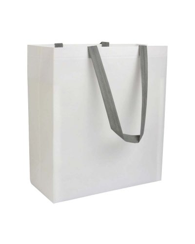 Shopper in TNT laminato Bianco