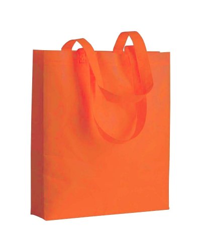 Borsa shopping in TNT termosaldato con soffietto Arancione
