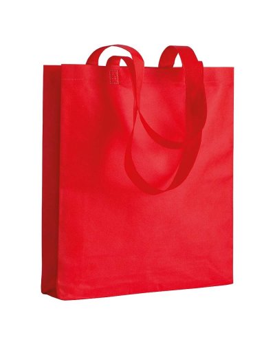 Borsa shopping in TNT termosaldato con soffietto Rosso