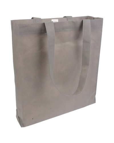 Borsa shopping in TNT termosaldato con soffietto Grigio