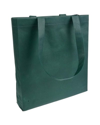 Borsa shopping in TNT termosaldato con soffietto Verde Militare