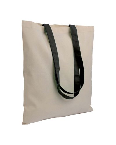 Borse cotone personalizzate manici lunghi colorati da 135 gr Nero