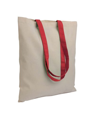Borse cotone personalizzate manici lunghi colorati da 135 gr Rosso