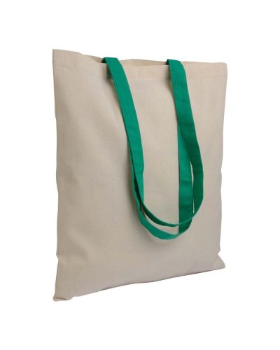 Borse cotone personalizzate manici lunghi colorati da 135 gr Verde