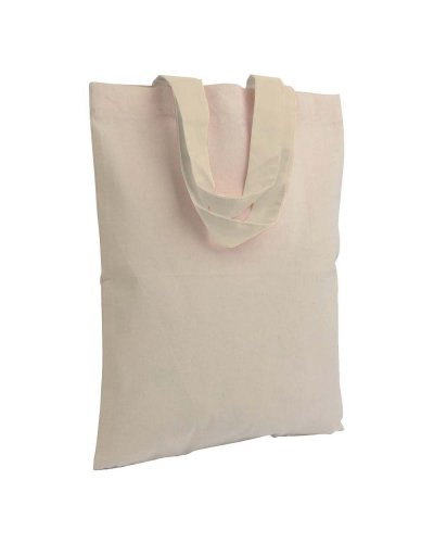 Shopper in cotone manici corti colorati da 135 gr Naturale