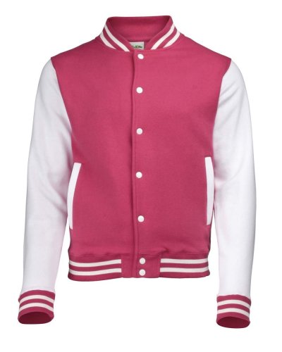 Varsity Jacket Hot Pink/White