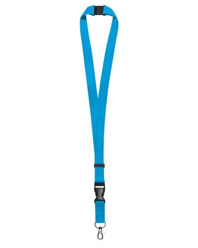 Laccio da collo con moschettone in metallo Azzurro