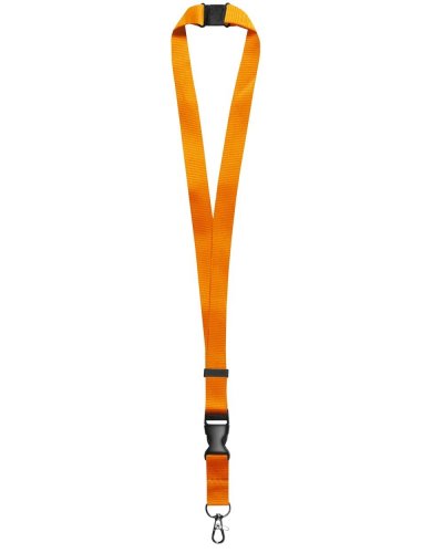 Laccio da collo con moschettone in metallo Arancio