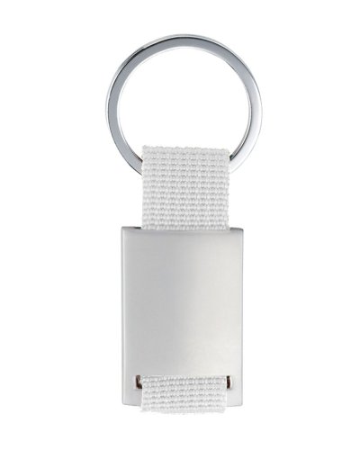 Portachiavi in metallo satinato Gully Bianco