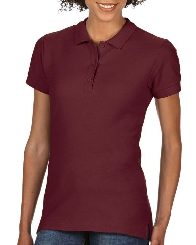 Polo donna Premium Cotton doppio piquè Maroon