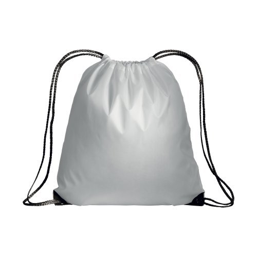 Zainetto BIANCO POLIESTERE 210T 37x40cm manici COLORATI