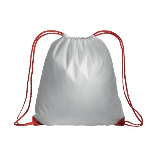 Zainetto BIANCO POLIESTERE 210T 37x40cm manici COLORATI