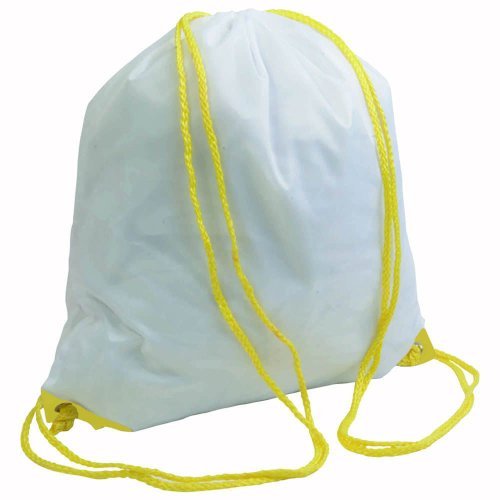 Zainetto BIANCO POLIESTERE 210T 37x40cm manici COLORATI